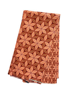 Red Peach Gold Showy Ankara African Print Fabric 6 Yards