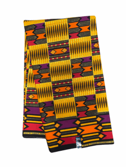 Yellow Purple Red Orange Gold Dono Glitter Kente Glitter African Ankara Print Fabric 6 Yards