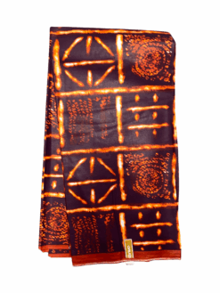 Brown White Inferno Ankara African Print Fabric 6 Yards