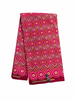 Pink Purple Black White Gold Gliter Transverse Ankara African Print Fabric 6 Yards