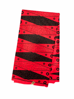 Red Black Zircon Ankara African Print Fabric 6 Yards