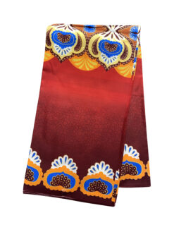 Red Burgundy Blue Orange Tan White Gold Exuvia Glitter Ankara African Print Fabric 6 Yards