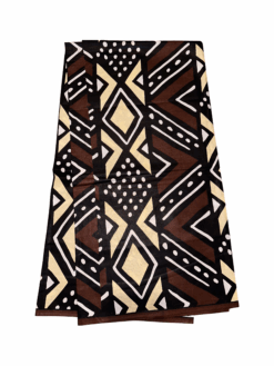 Brown Dark Beige Black White Medium Mud Cloth Ankara African Print Fabric 6 Yards