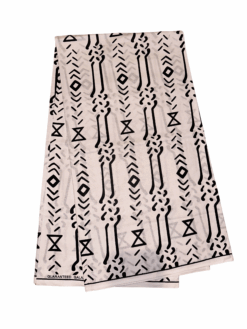Black Extinction Mud Cloth Ankara African Print Fabric 6 Yards