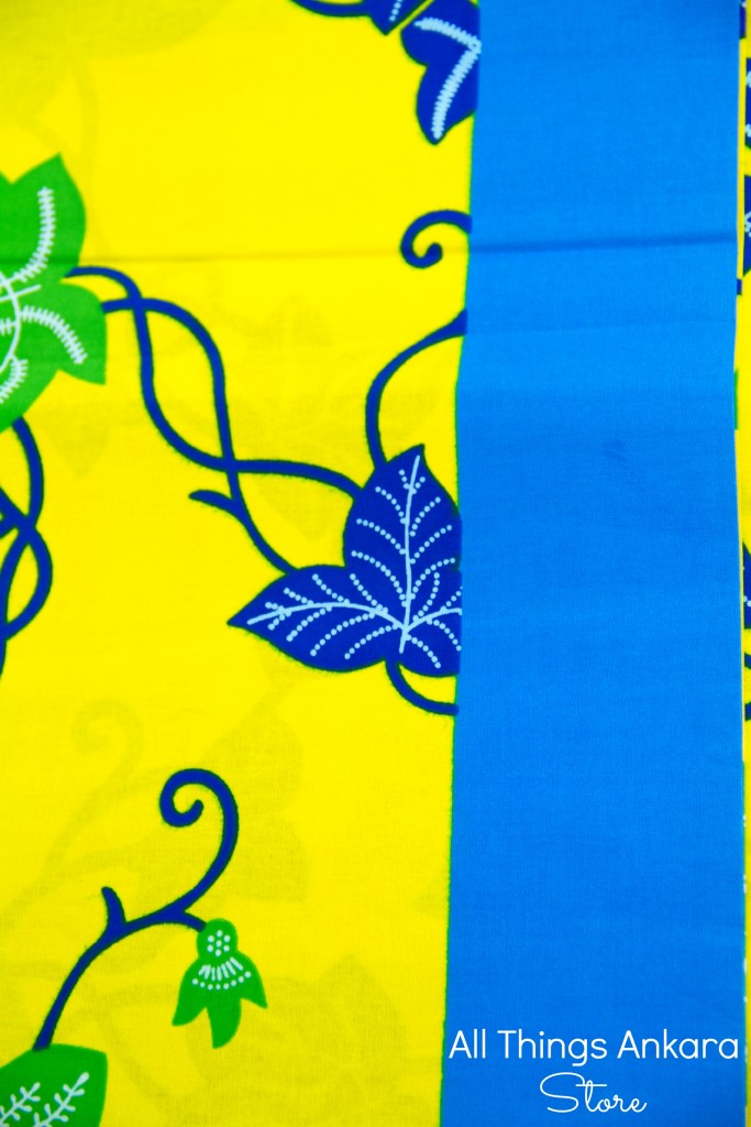 Blue, Yellow & Green Leaves Wax Block Prints by Phoenix Hitarget