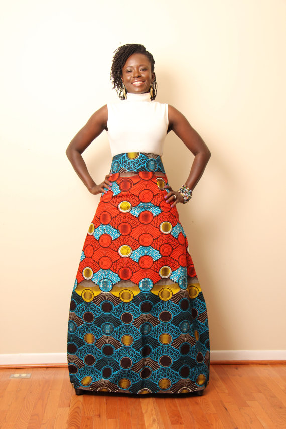 Ankara Product of the Day: A Line Maxi Skirt by AnnaTeiko – All Things ...