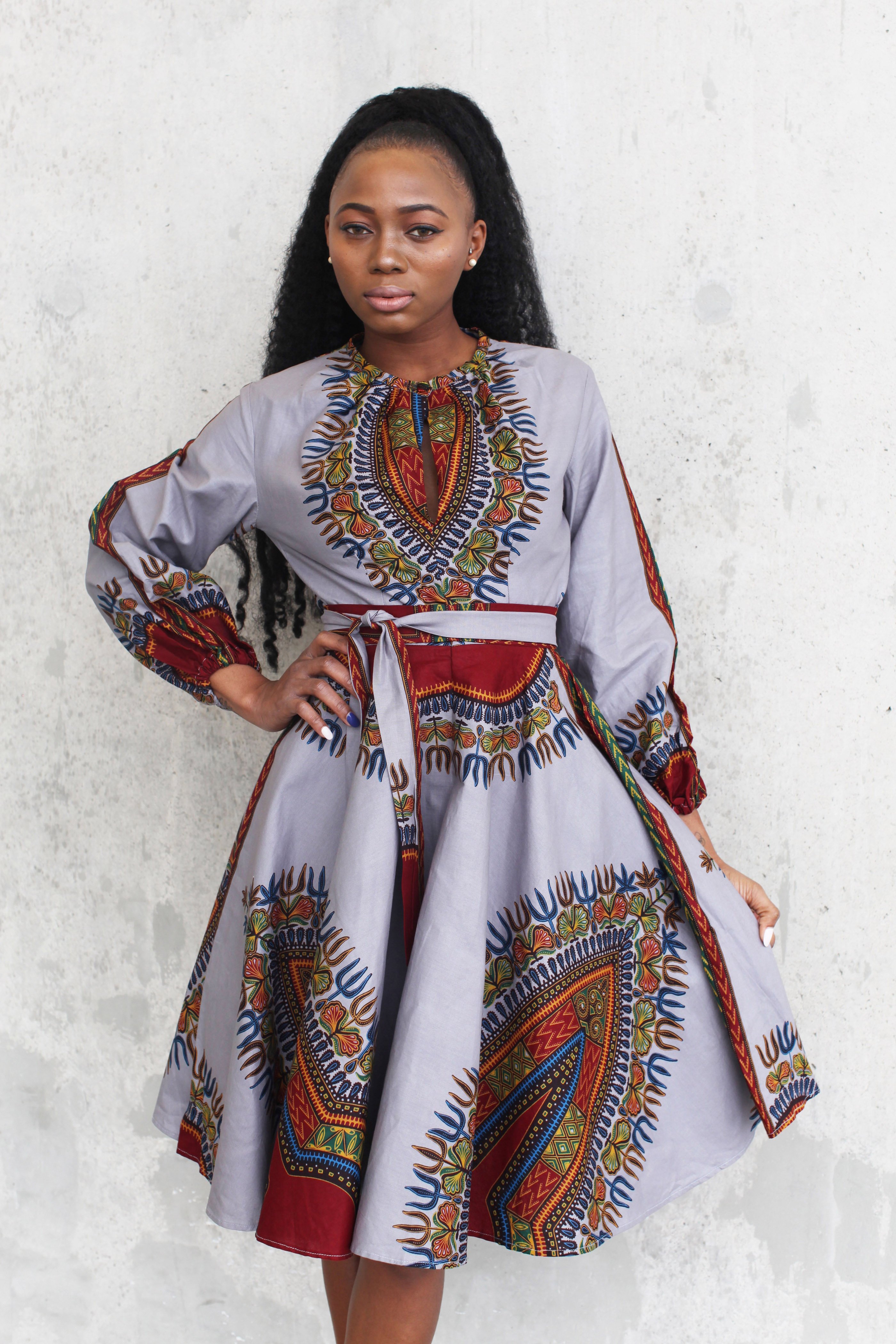 Ankara Product of the Day: THE ZHARA Dashiki Dress in Silver Grey by ...